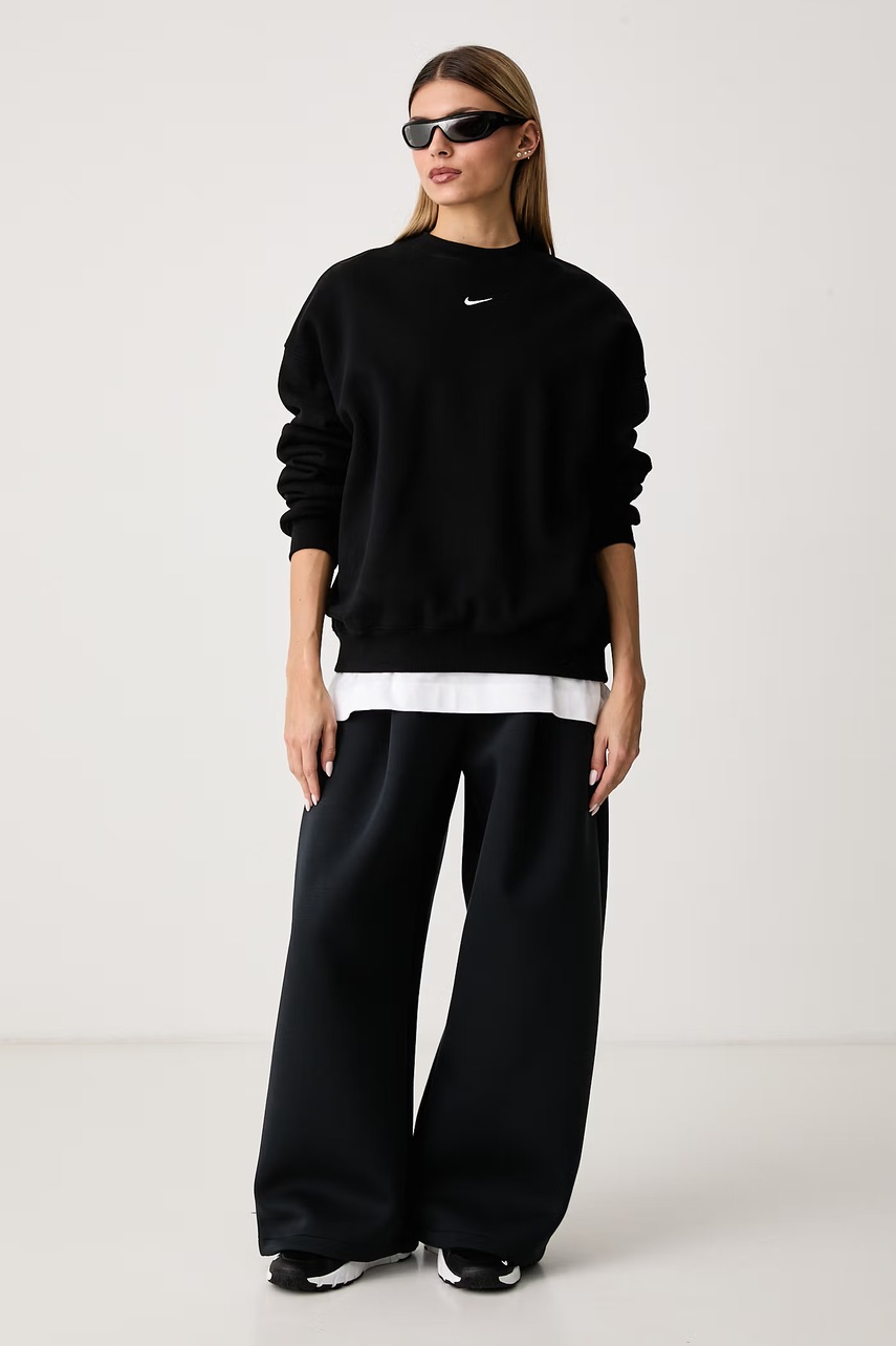 Nike Sportswear  уголемен суичър дамски с памук Studio Fleece