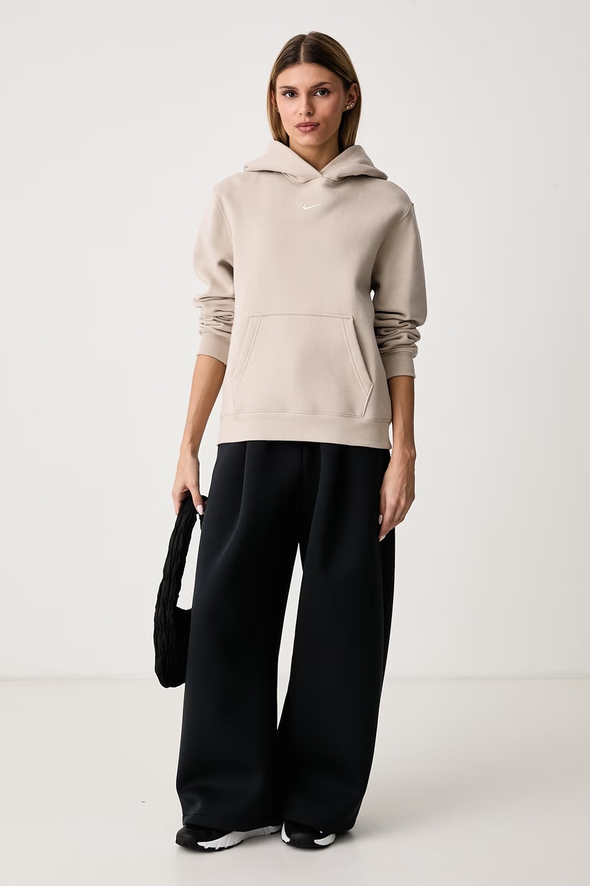 Nike Sportswear  суичър с качулка дамски с памук Studio Fleece