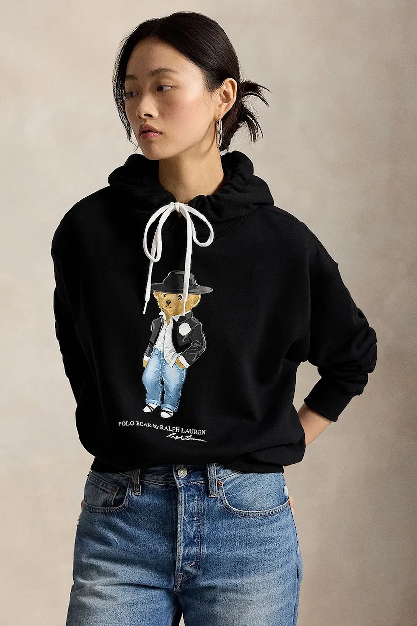 Polo Ralph Lauren hanorac cu glugă din bumbac pentru femei