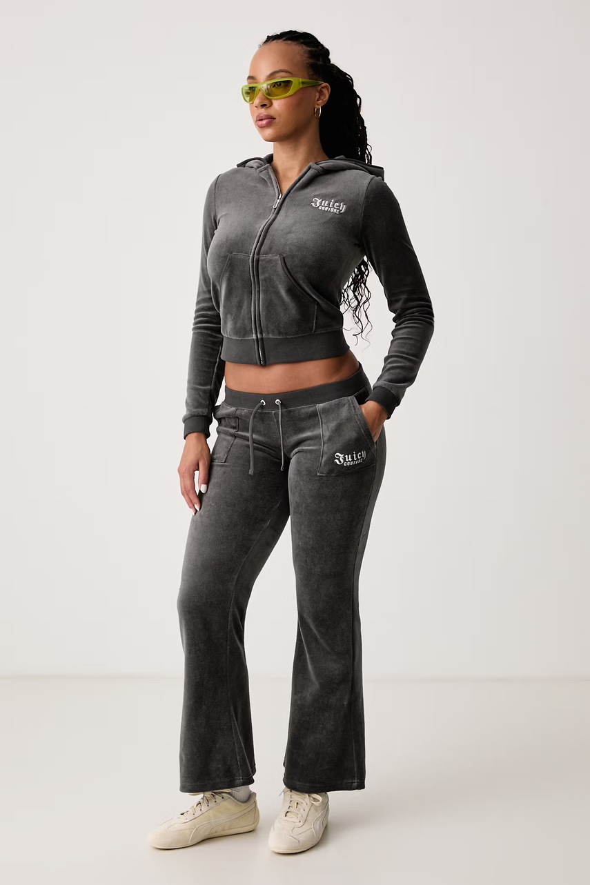 Juicy Couture  суичър с цип и качулка дамски с памук REGAL REBELLE ROBYN