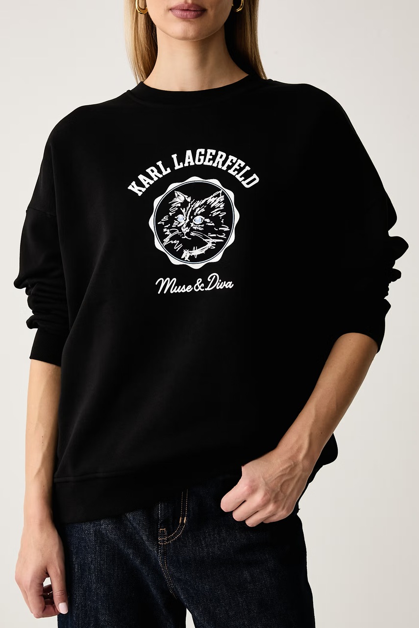 Karl Lagerfeld Karl Lagerfeld μπλούζα oversize γυναικεία με βαμβάκι - 4