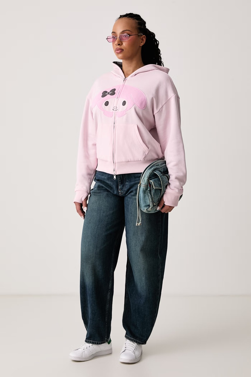 Converse  суичър с две лица дамски с памук x HELLO KITTY