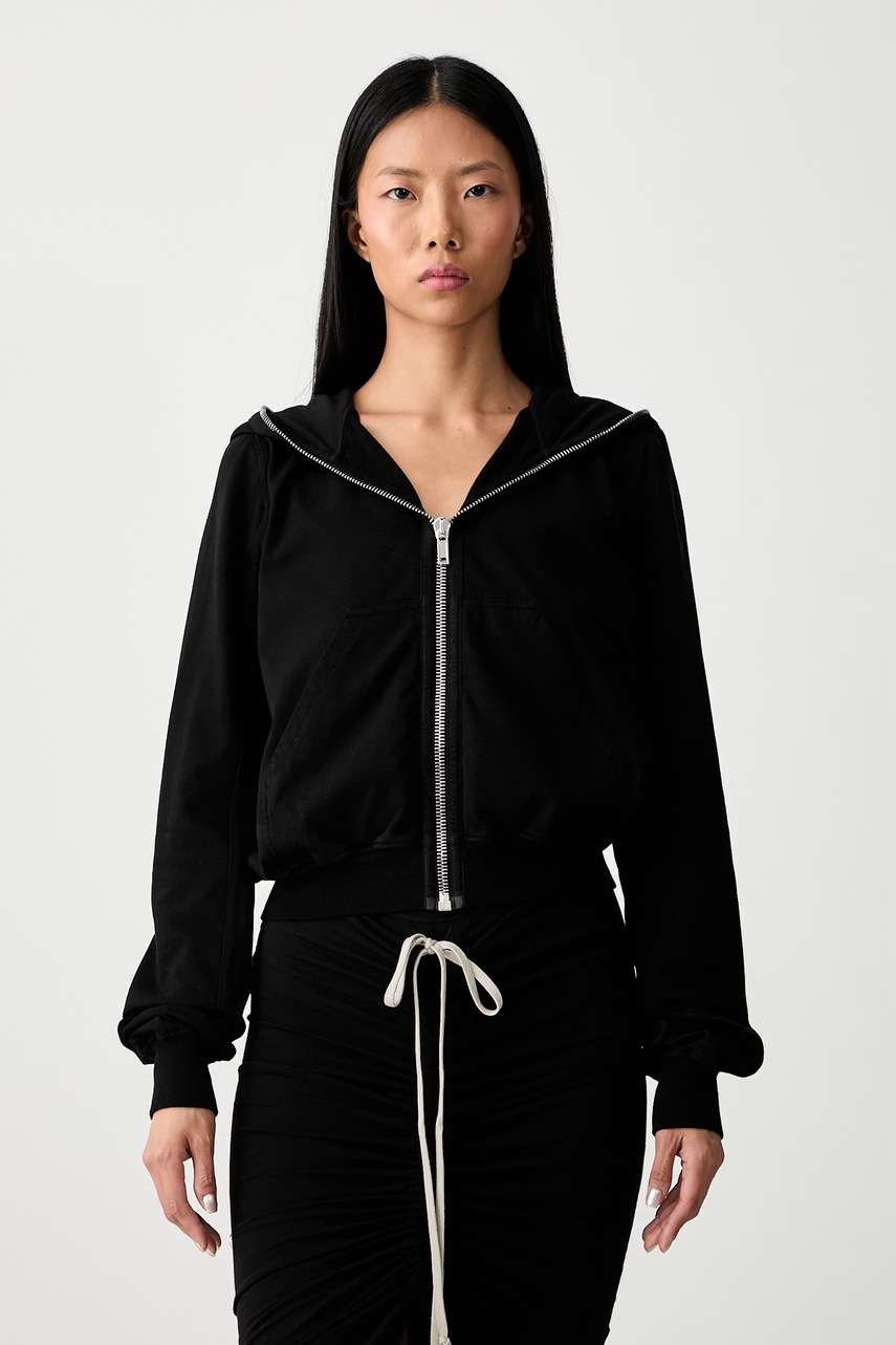 Rick Owens DRKSHDW  Small Gimp hanorac cu fermoar și glugă din bumbac pentru femei
