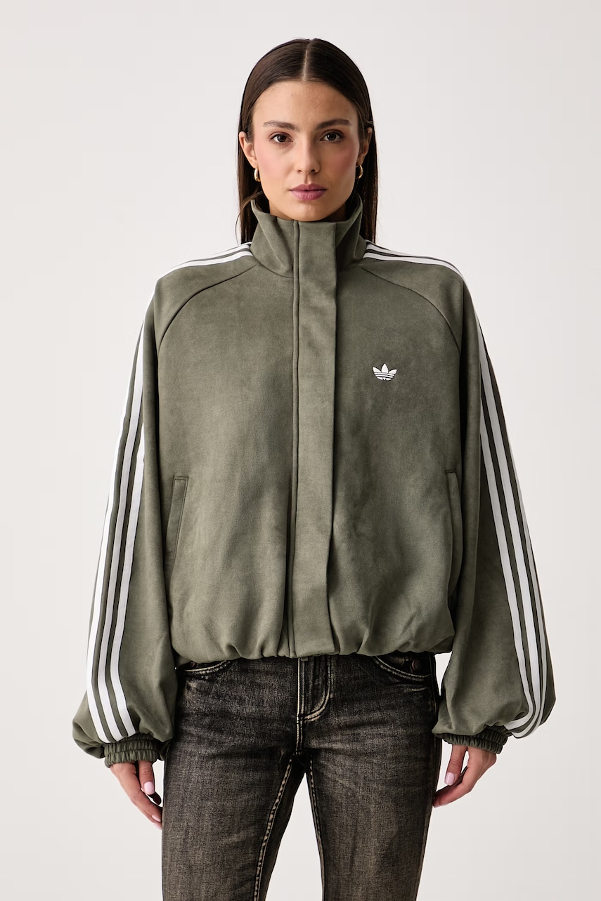 adidas Originals dukserica na zakopčavanje za žene od imitacije brušene kože Adilenium Season 6 Faux Suede