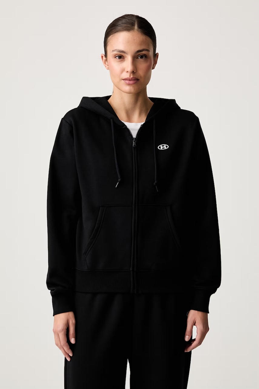 Under Armour mikina na zips dámska s bavlnou Rival