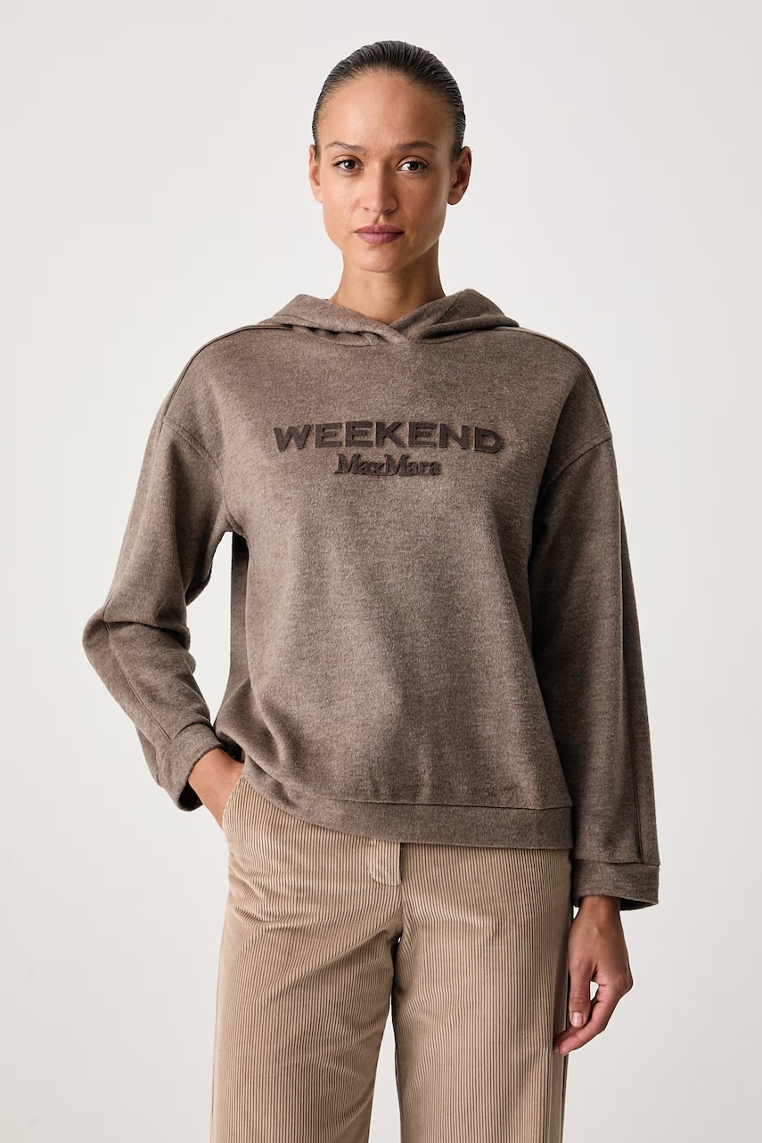 Weekend Max Mara μπλούζα με κουκούλα γυναικεία με πρόσμιξη μαλλιού WKDVETRINO