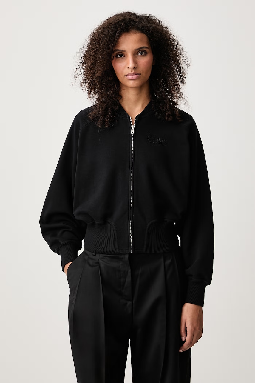 MM6 Maison Margiela  hanorac cu fermoar și glugă din bumbac pentru femei