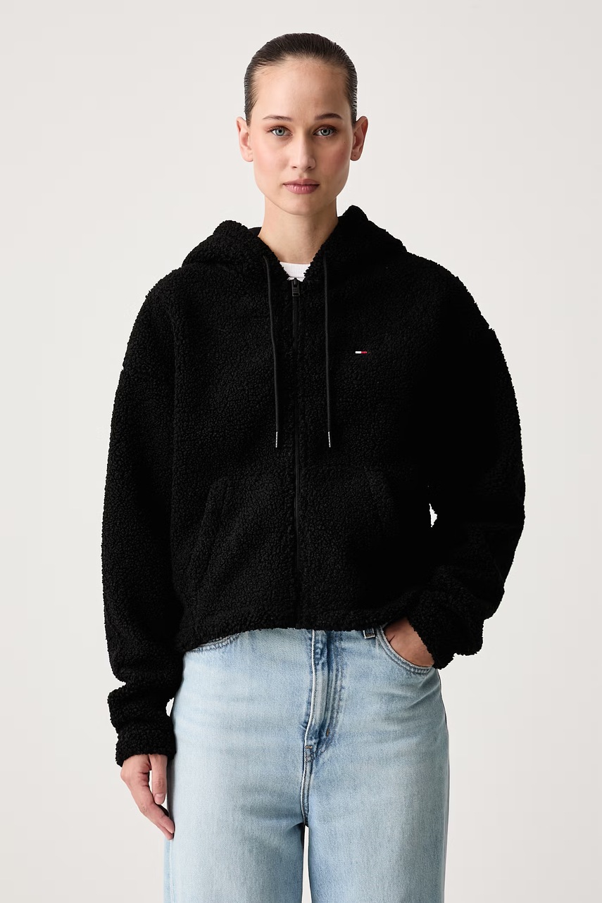 Tommy Jeans  mikina na zips s kapucňou dámska flísová