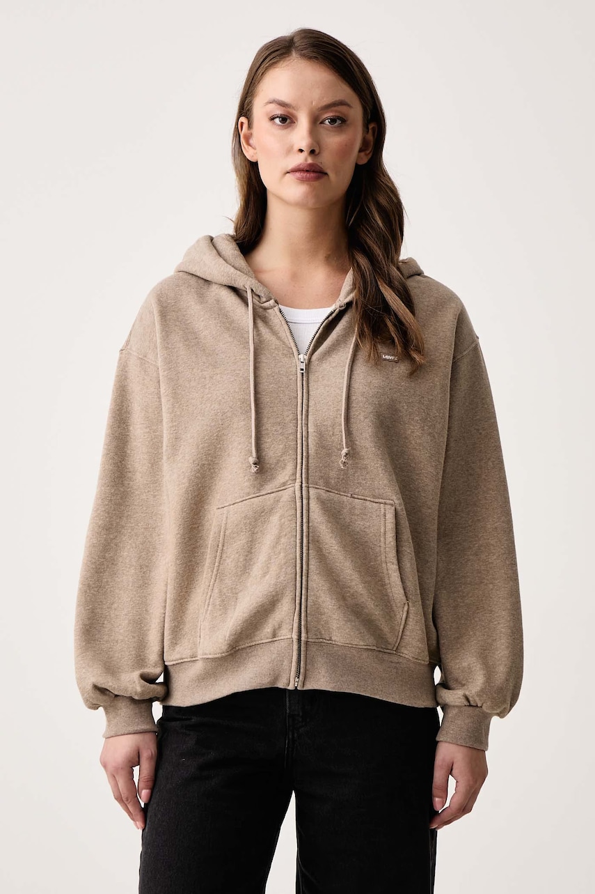 Levi's  mikina na zips s kapucňou dámska s bavlnou EVERYDAY FULL ZIP