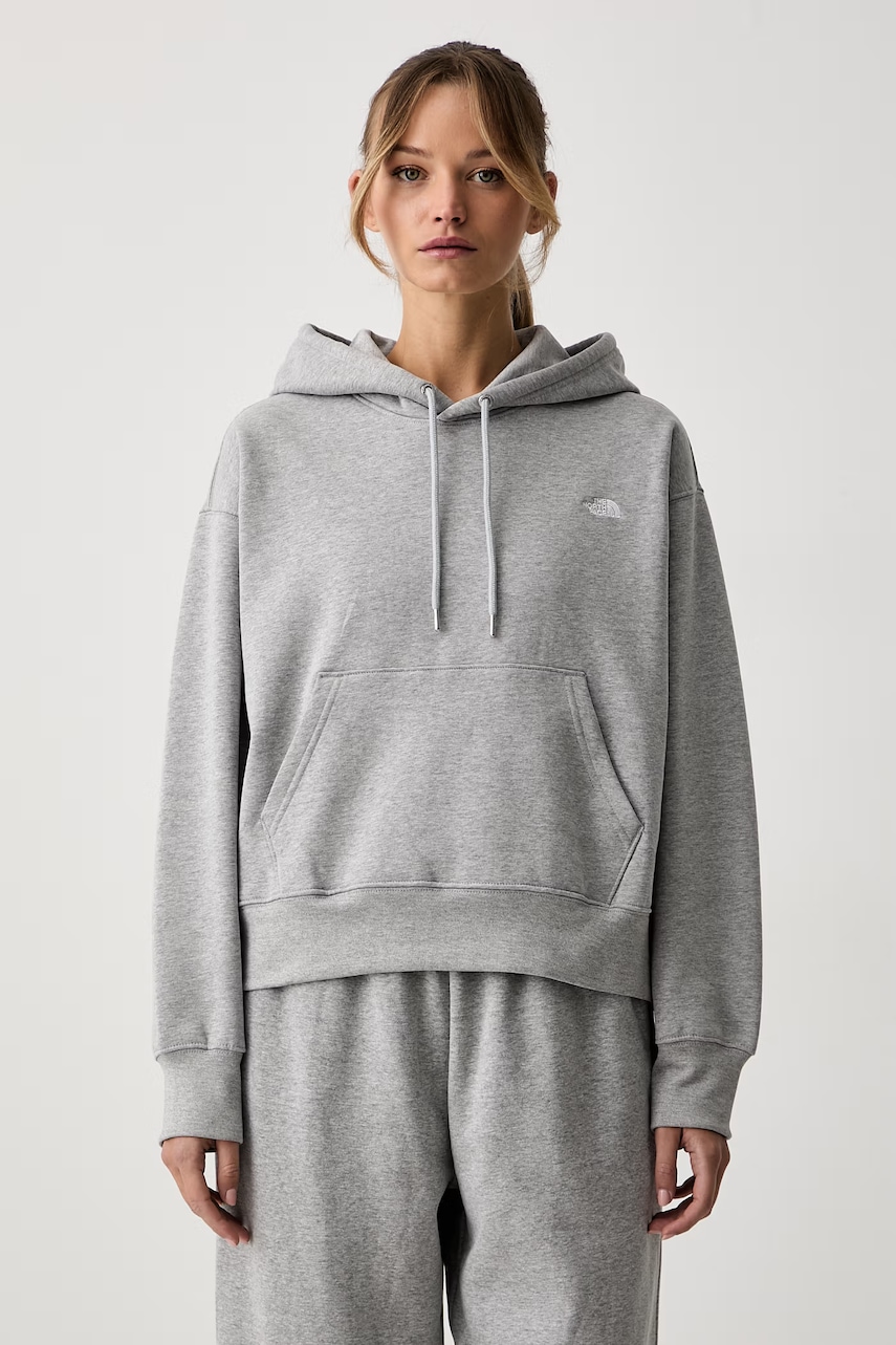 The North Face mikina s kapucňou dámska s bavlnou Essential