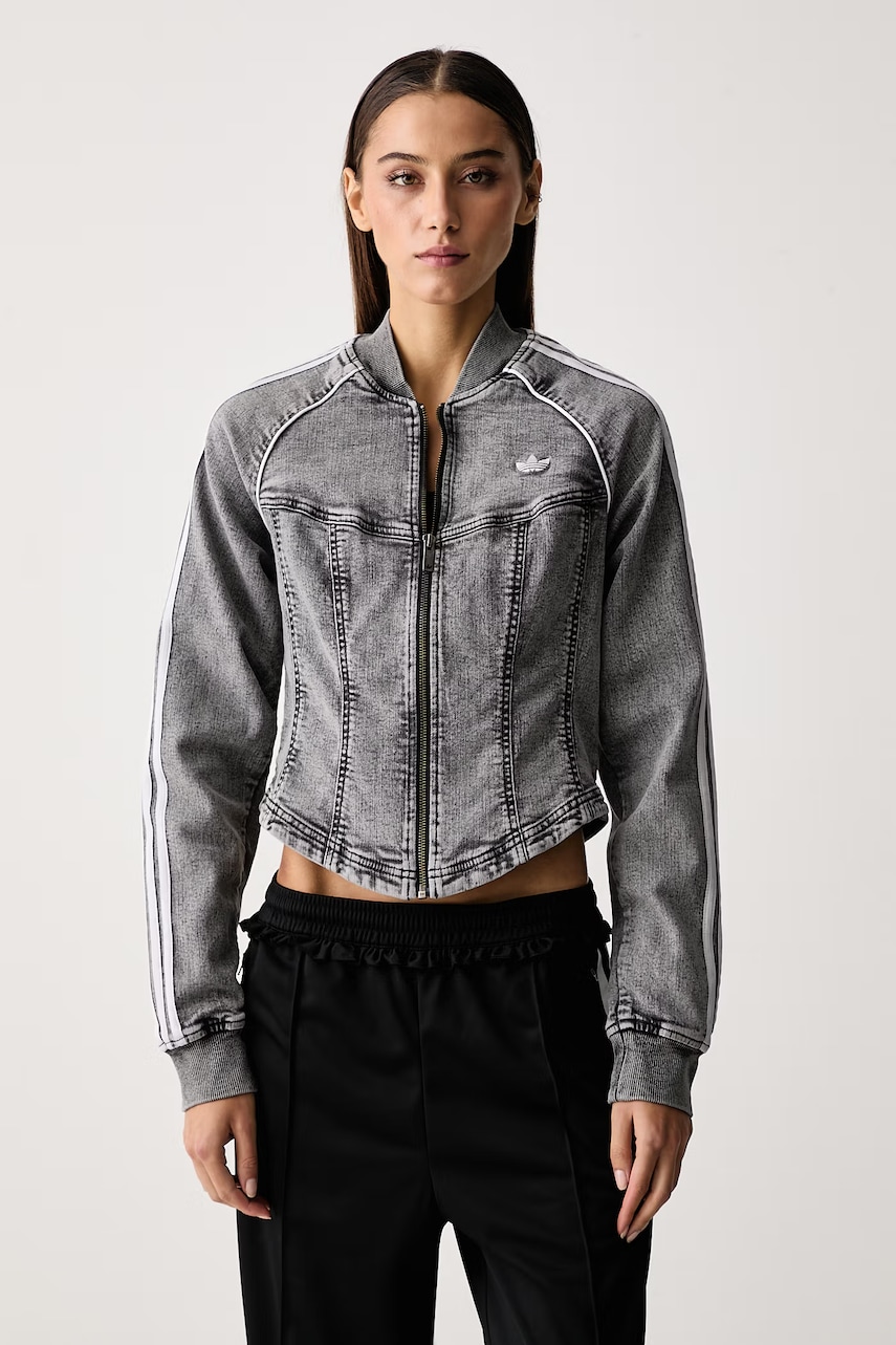 adidas Originals dukserica na zakopčavanje za žene traper Superstar Denim Corset