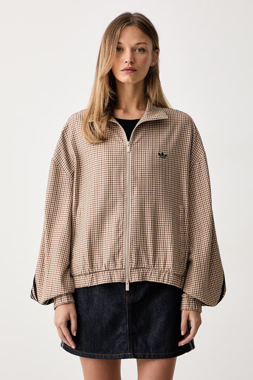 adidas Originals mikina na zips dámska s viskózou Checks