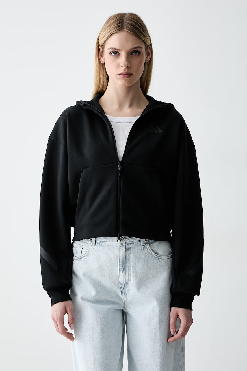 adidas bluza rozpinana z kapturem damska z bawełną Z.N.E
