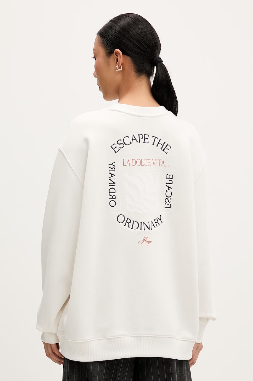HUGO hanorac pentru femei din bumbac Classic Crew_9