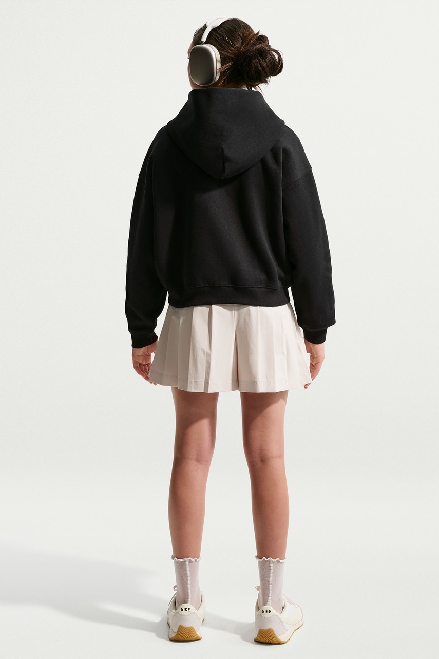 Nike  суичър с цип и качулка за деца с памук  Sportswear Studio Fleece