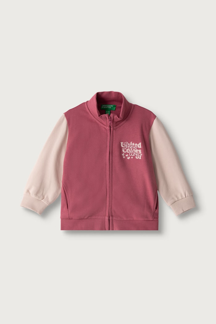 United Colors of Benetton  mikina na zips detská bavlnená