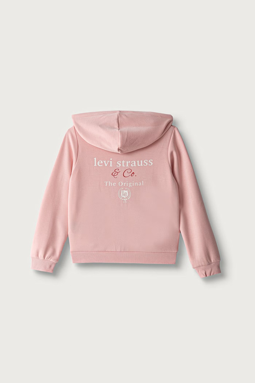 Levi's  суичър с цип и качулка за деца с вискоза MEET AND GREET VARSITY HO
