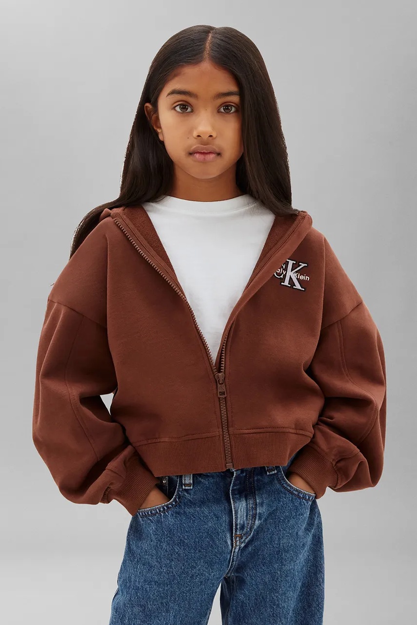 Calvin Klein Jeans hanorac cu glugă pentru copii din bumbac
