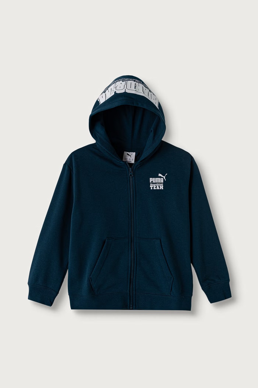 Puma hanorac cu glugă pentru copii cu bumbac Mid90s Relaxed Full-Zip Hoodie TR B