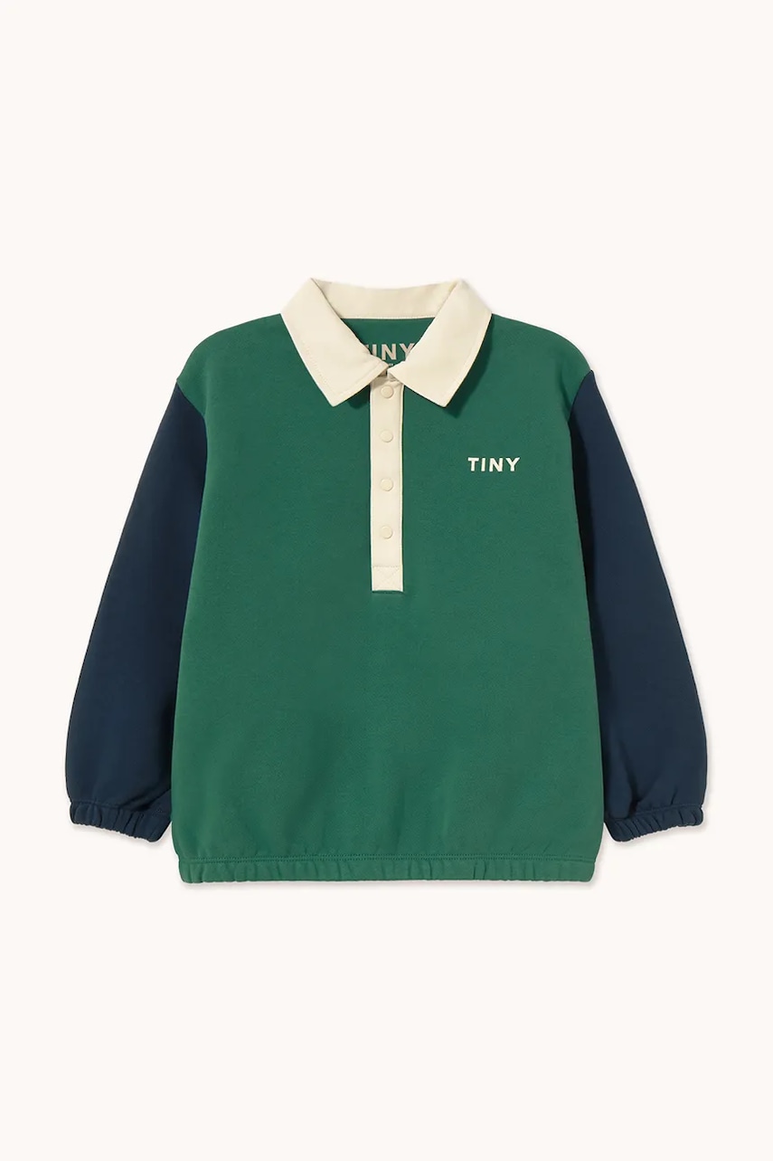 Tinycottons longsleeve pentru copii din bumbac COLOR BLOCK POLO SLEEVE TEE