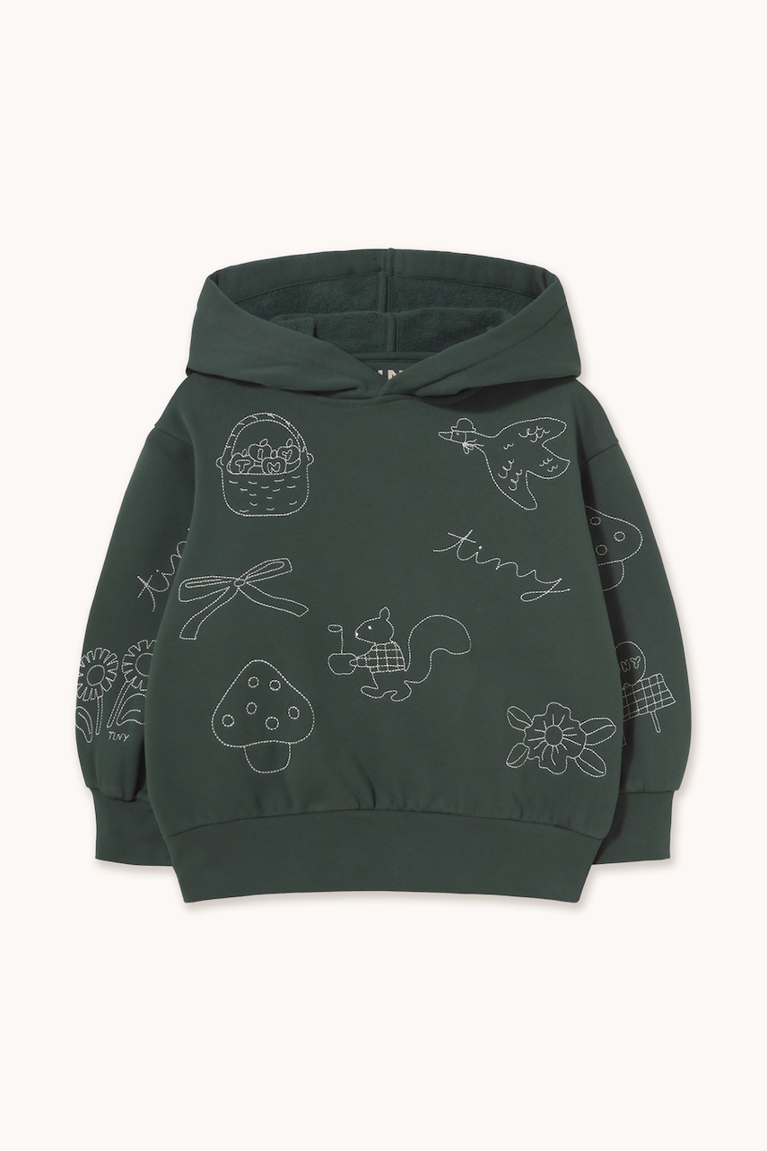 Tinycottons dukserica sa kapuljačom za djecu od pamuka TINY APPLES HOODIE
