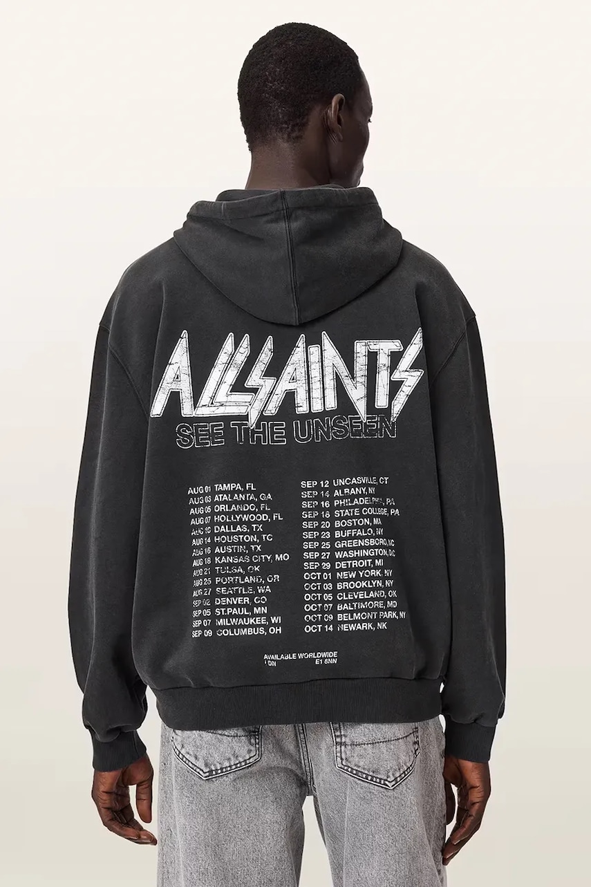 AllSaints bluza z kapturem męska bawełniana CHROMIUM