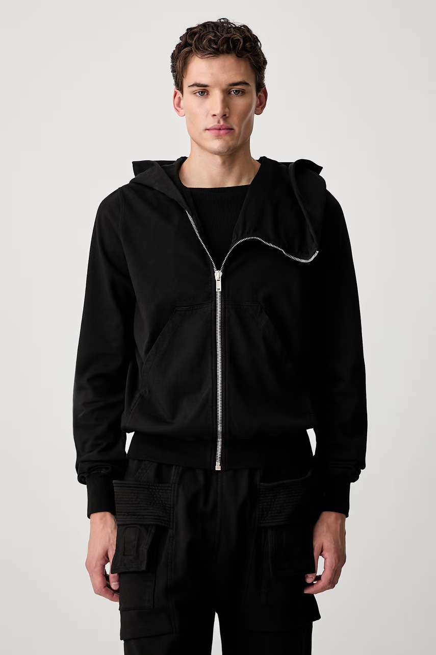Rick Owens DRKSHDW  Mountain hanorac cu fermoar și glugă din bumbac pentru bărbați