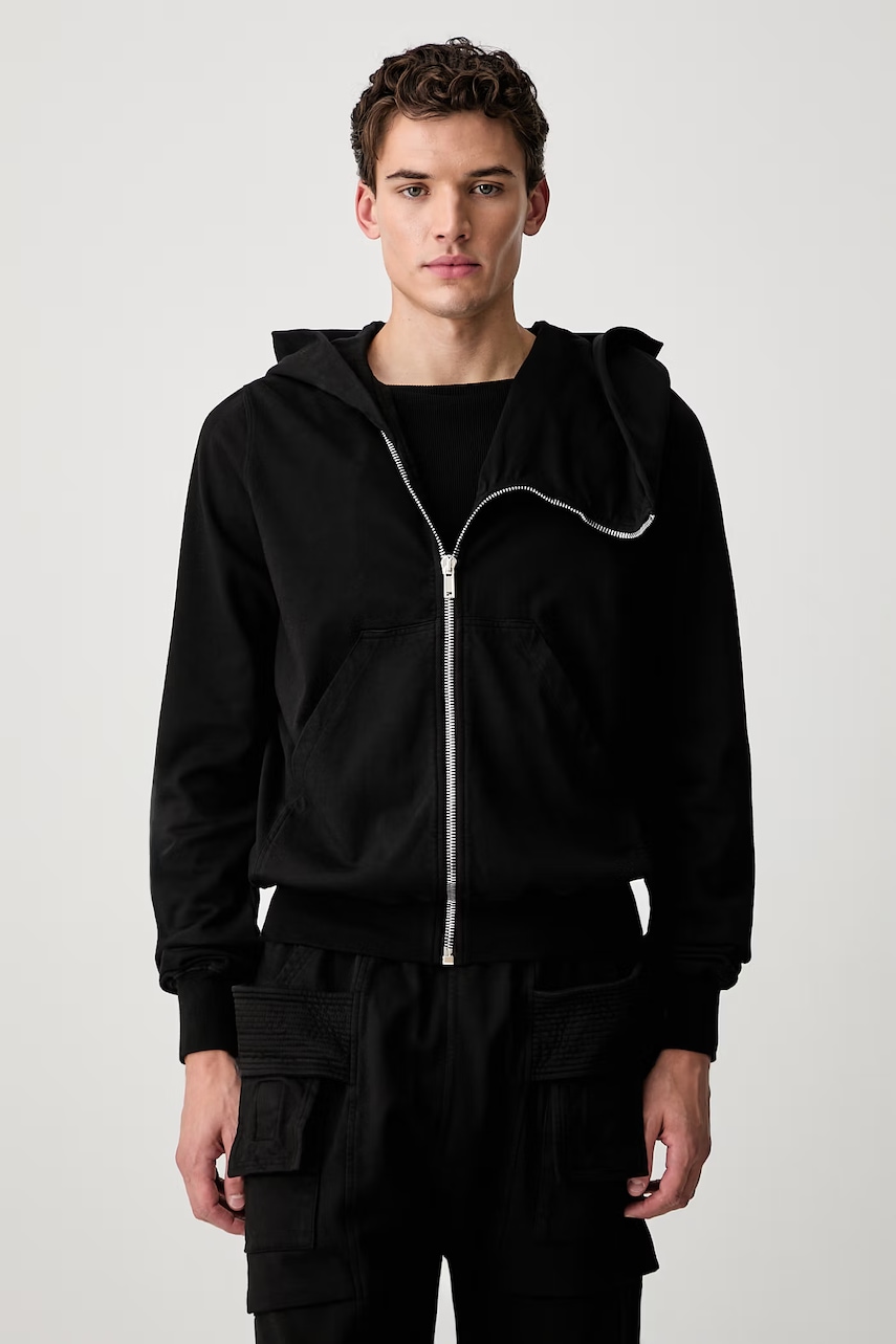Rick Owens DRKSHDW Mountain hanorac cu fermoar și glugă din bumbac pentru bărbați