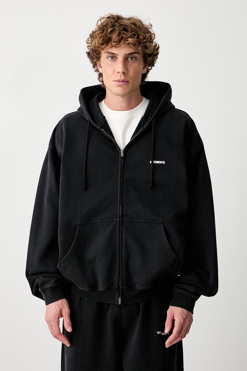 Vetements Classic Logo bluza z kapturem bawełniana męska