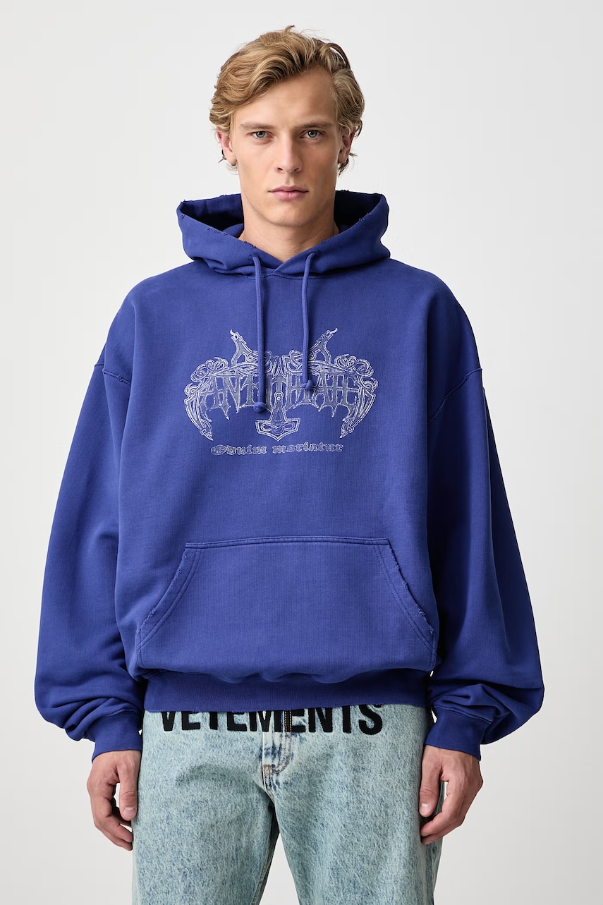 Vetements Antihate hanorac cu glugă din bumbac pentru bărbați