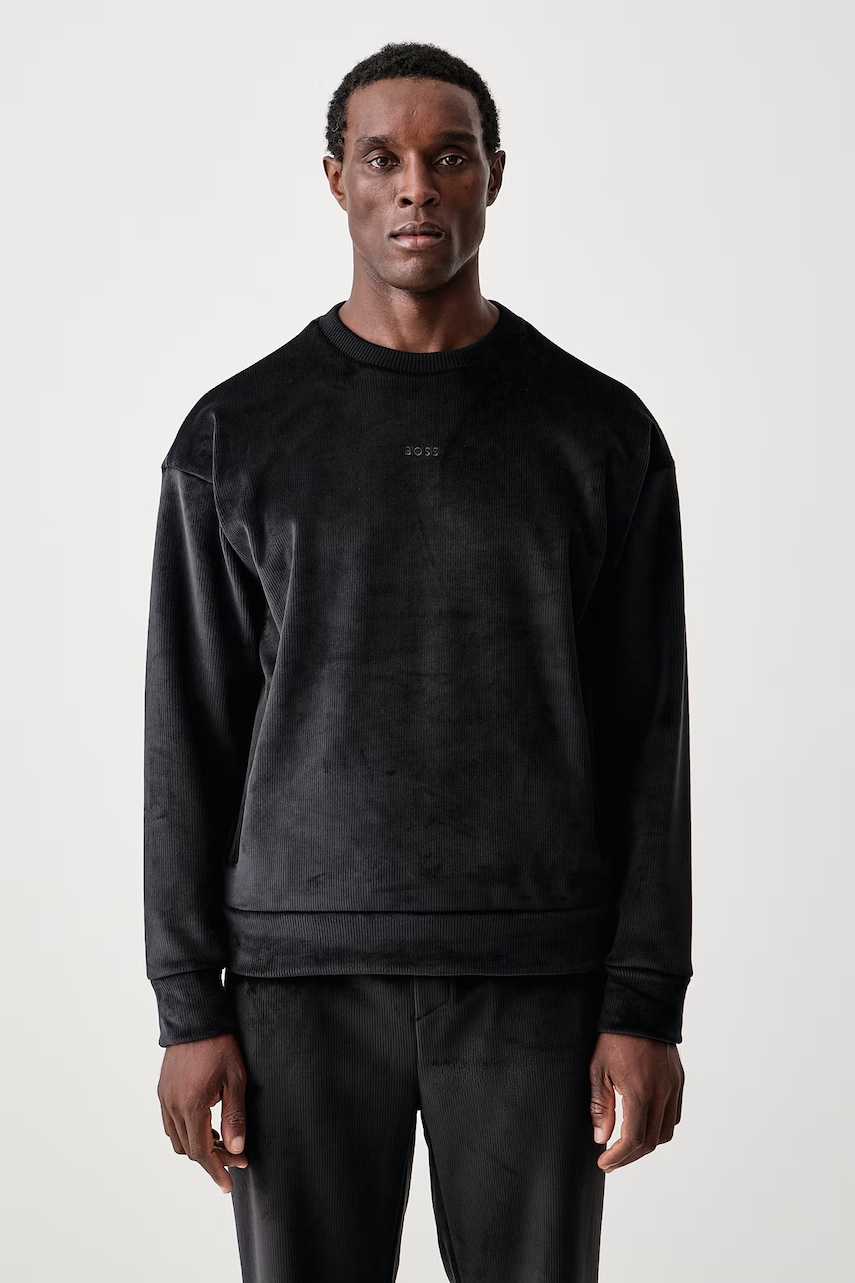 BOSS Green hanorac pentru bărbați din velur SW_Cord Sweat
