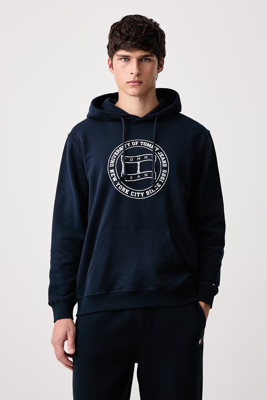 Tommy Jeans  pulover s kapuco moški bombažen