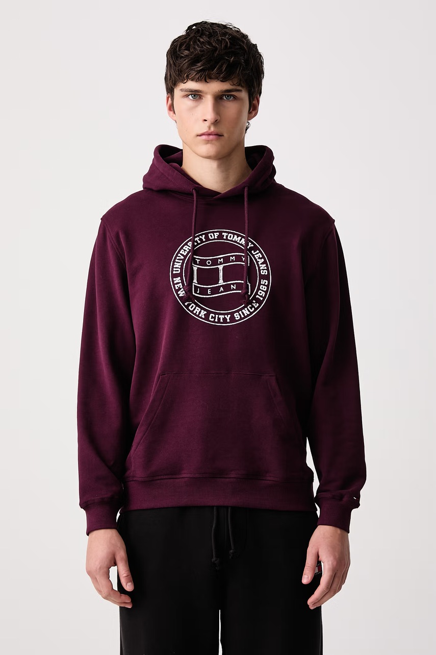 Tommy Jeans  pulover s kapuco moški bombažen