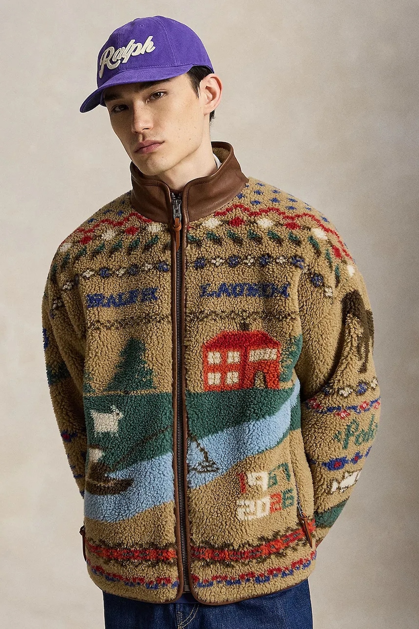 Polo Ralph Lauren hanorac cu fermoar pentru bărbați din polar