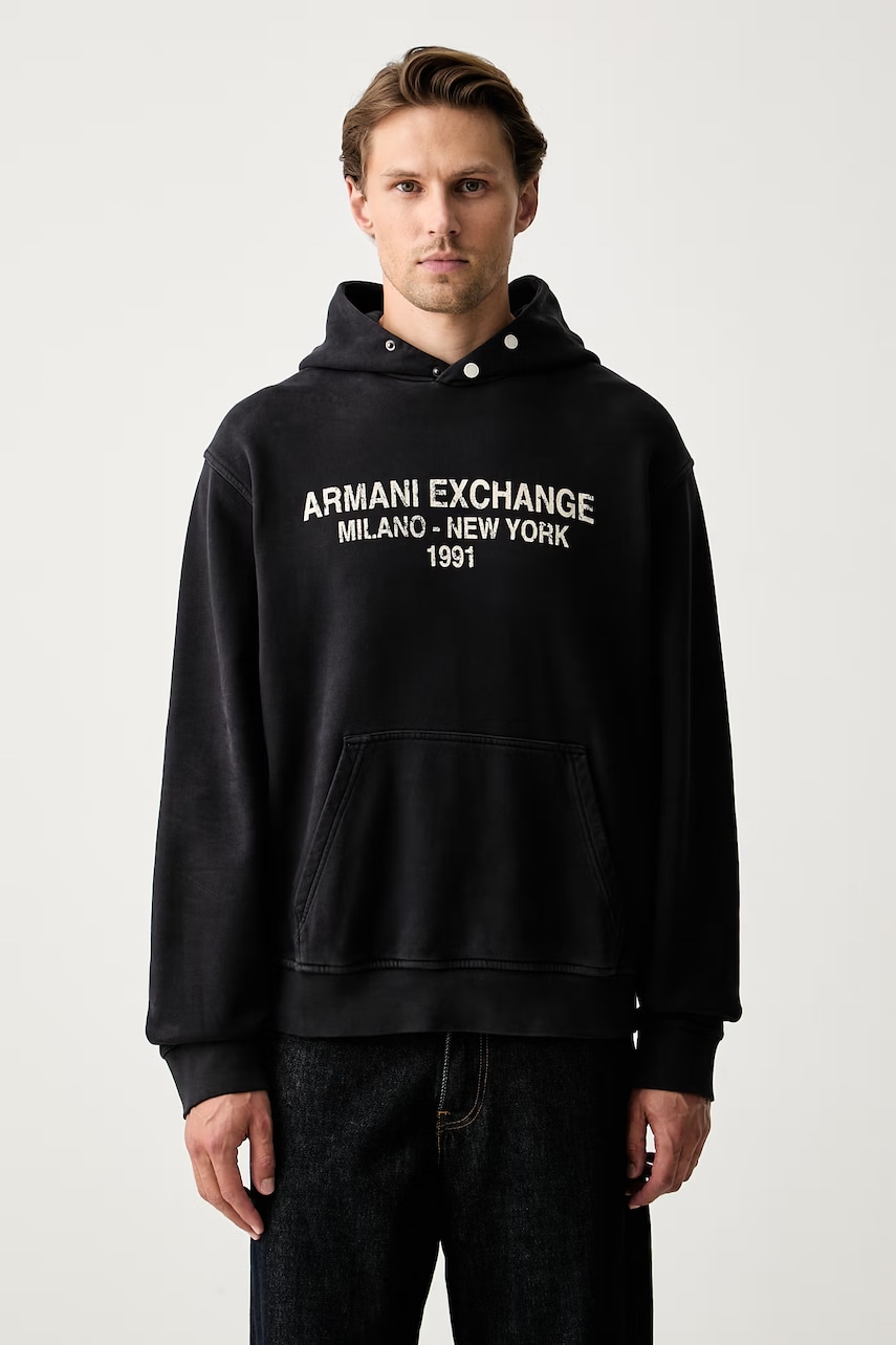 Armani Exchange hanorac cu glugă pentru bărbați din bumbac