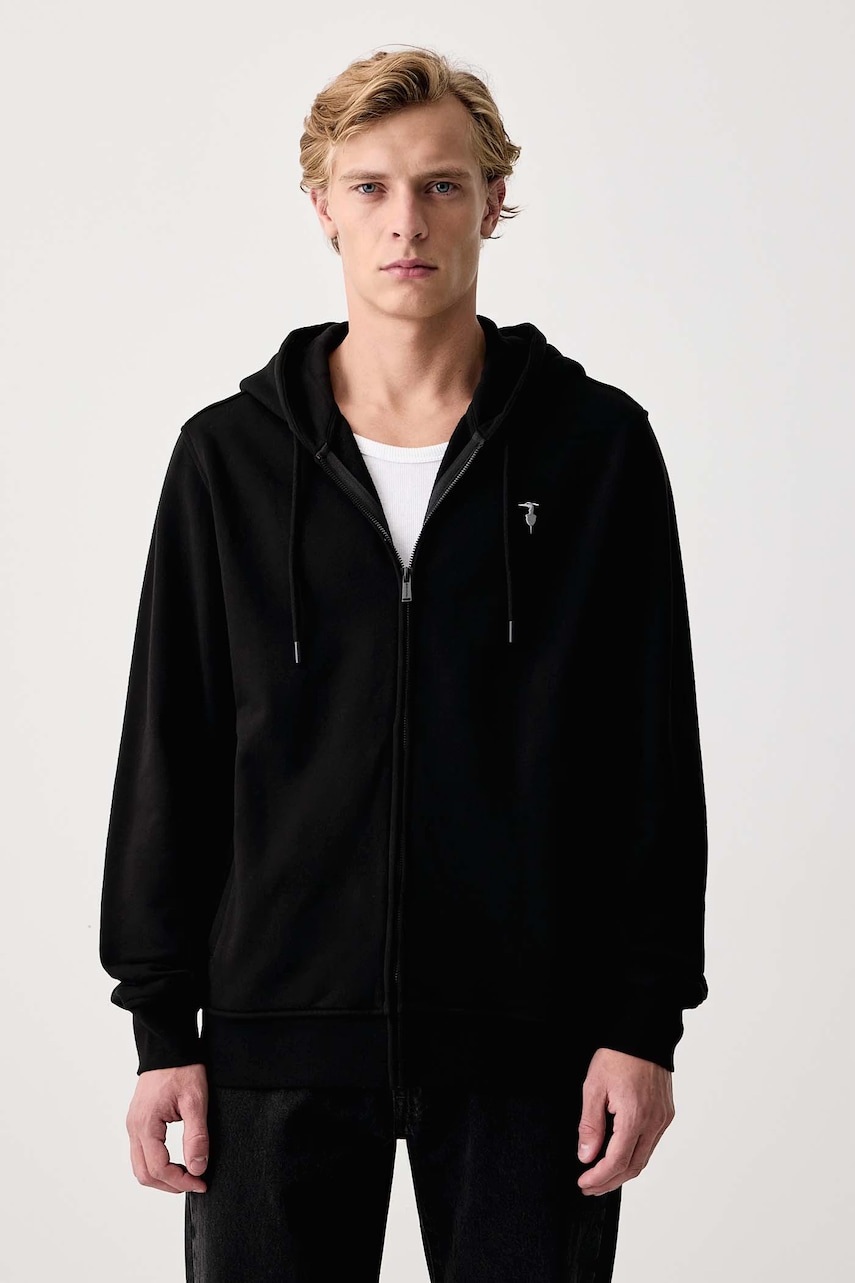 Trussardi hanorac cu fermoar și glugă pentru bărbați din bumbac