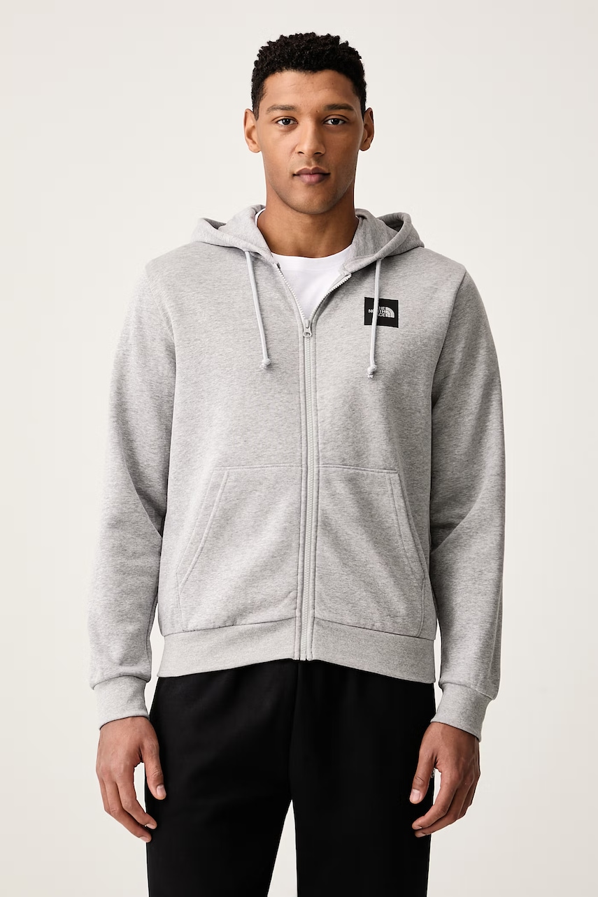The North Face dukserica na zakopčavanje s kapuljačom za muškarce s pamukom Box Regular