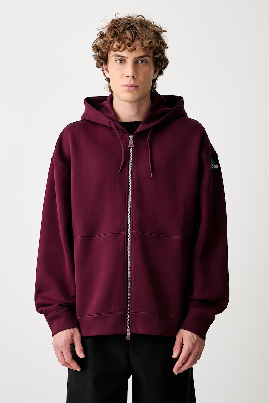 adidas Originals Spacer bluza rozpinana z kapturem z bawełną męska