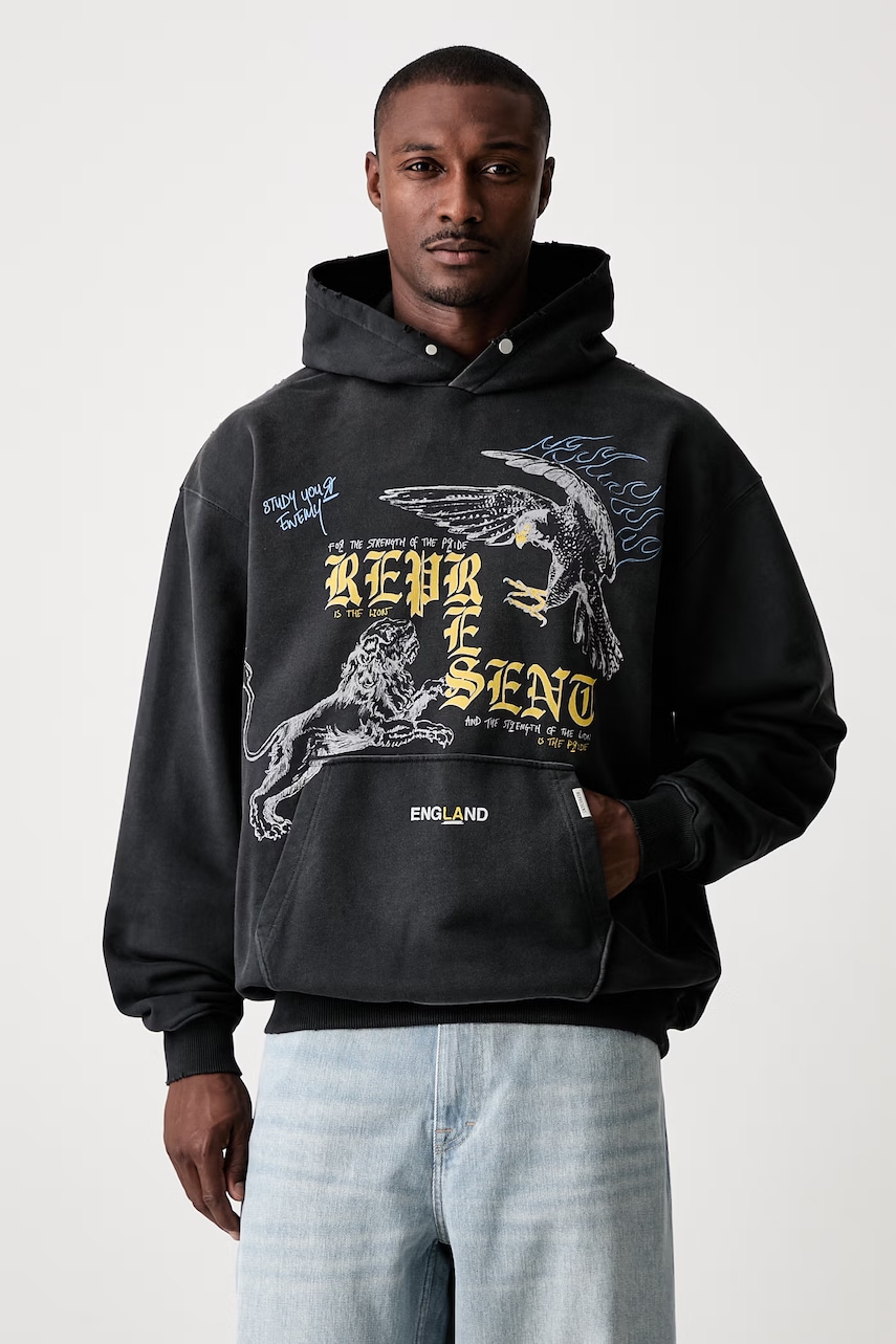 Represent bluza z kapturem bawełniana męska
