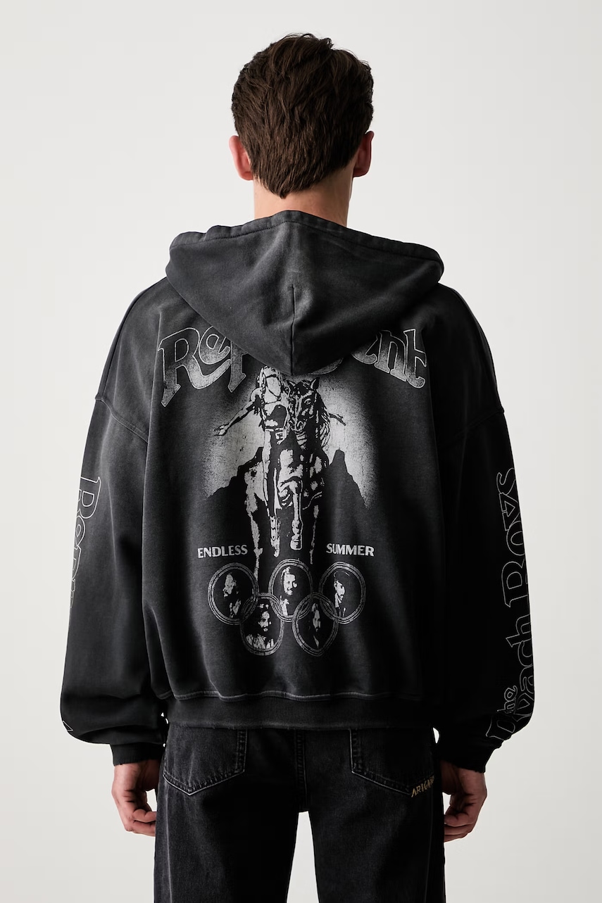 Represent Bluza rozpinana z kapturem bawełniana męska