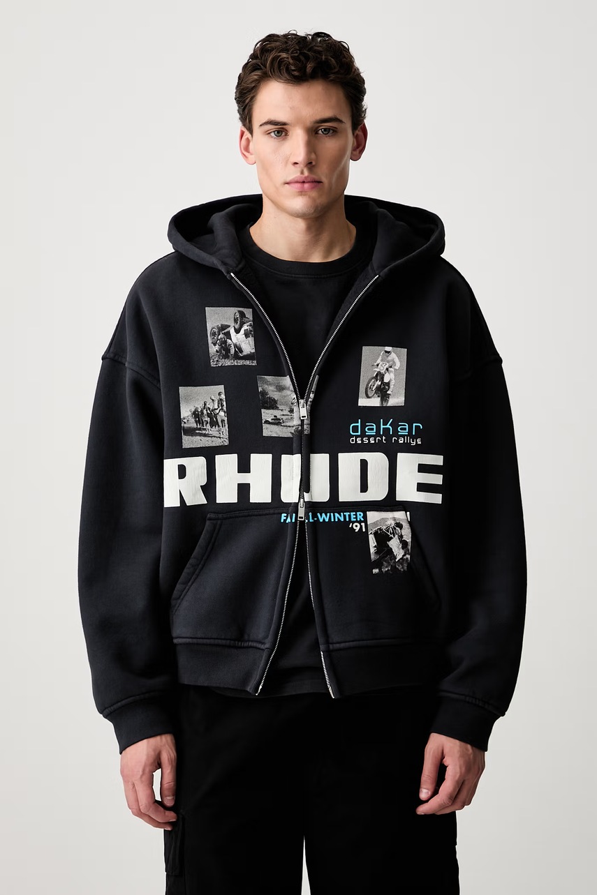 RHUDE hanorac cu glugă din bumbac pentru bărbați