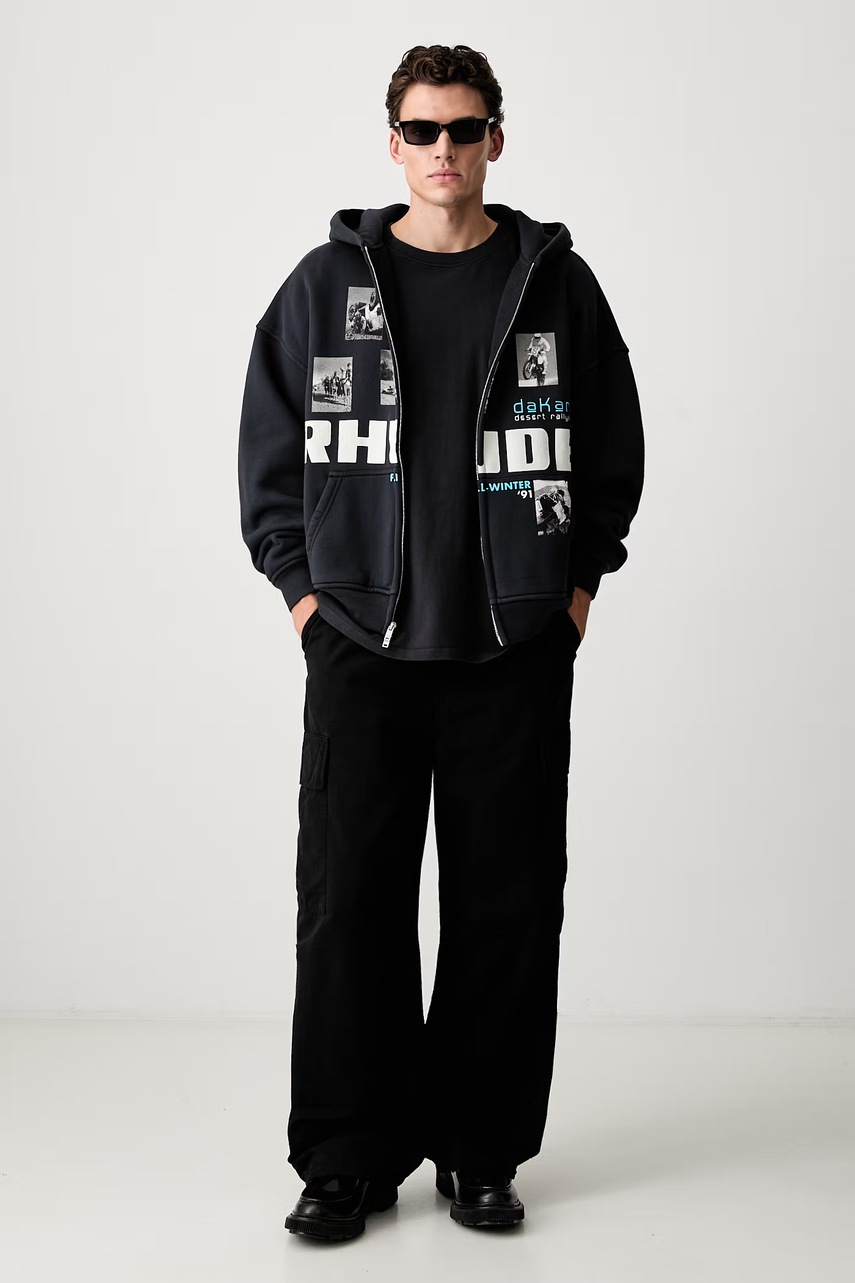 RHUDE bluza z kapturem bawełniana męska (zdjęcie 2)