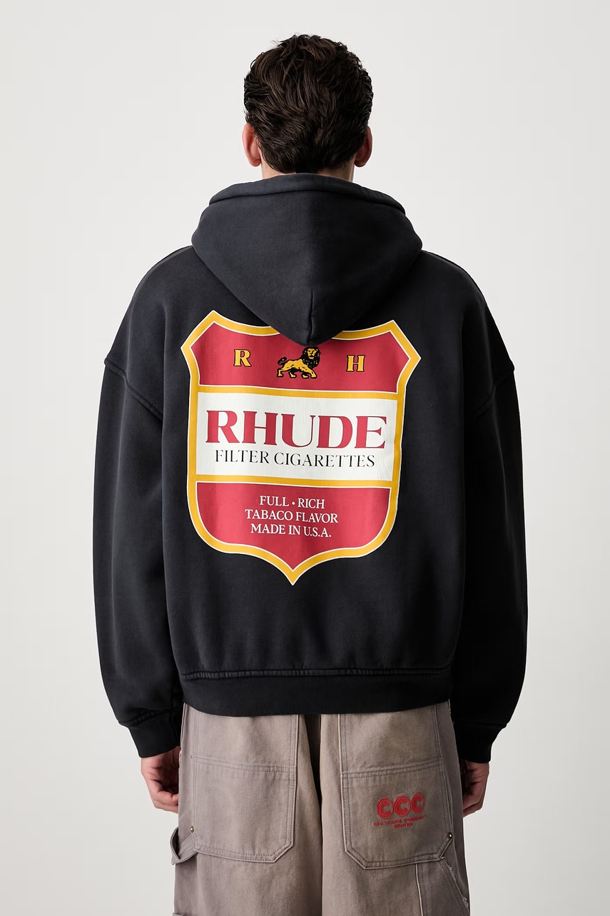 RHUDE hanorac cu fermoar și glugă din bumbac pentru bărbați