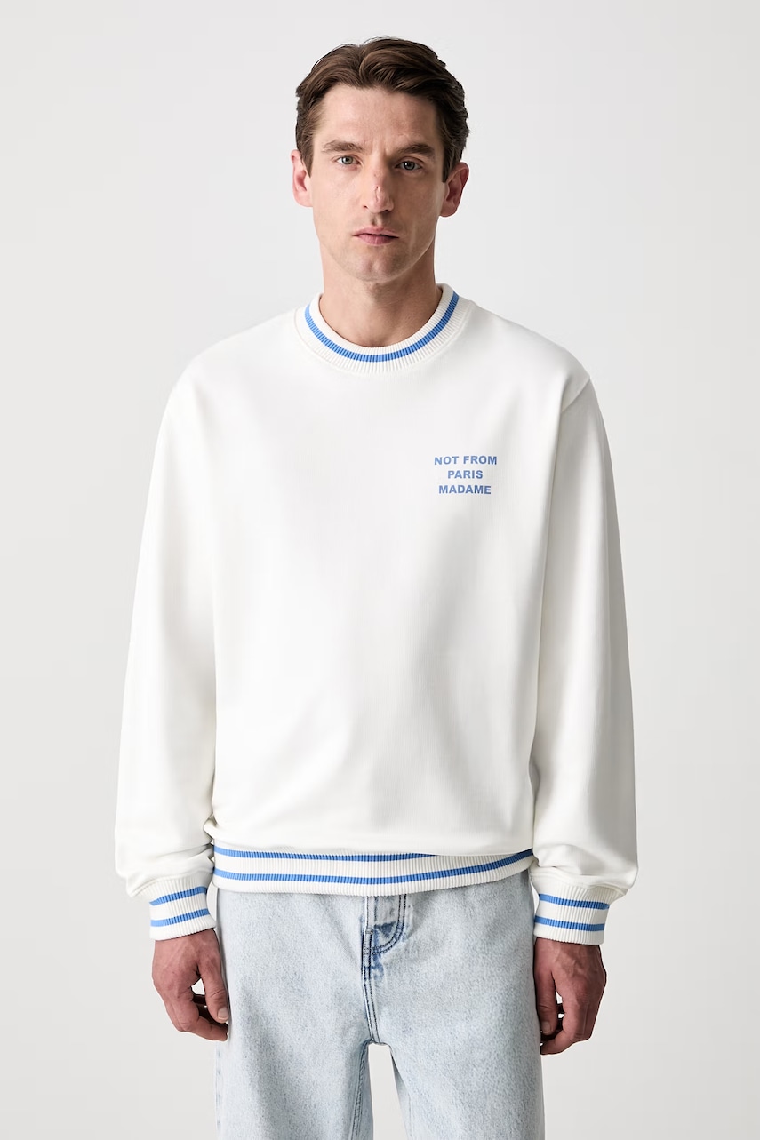 Drôle de Monsieur Sport Slogan bluza bawełniana męska