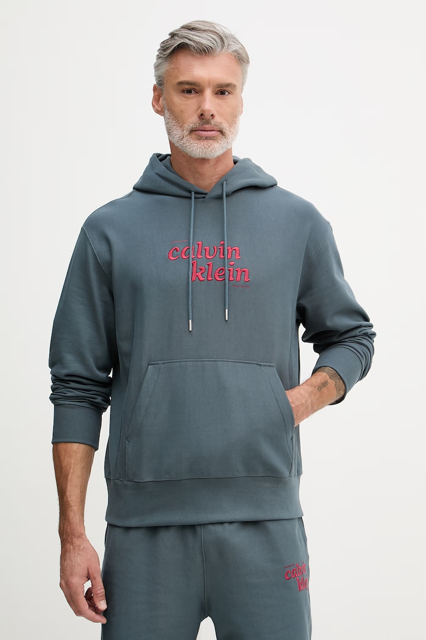 Calvin Klein Jeans hanorac cu glugă pentru bărbați, din bumbac