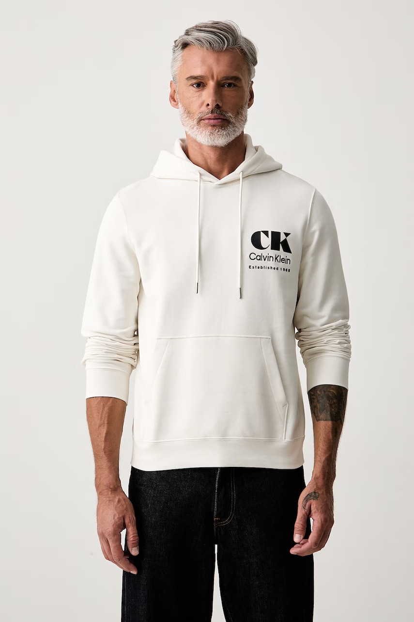 Calvin Klein Jeans hanorac cu glugă pentru bărbați, din bumbac
