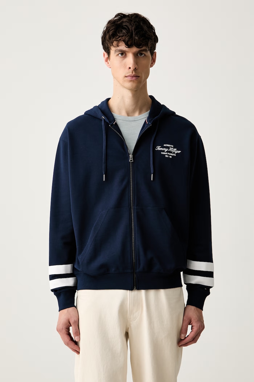 Tommy Hilfiger μπλούζα με κουκούλα και κουμπιά ανδρική