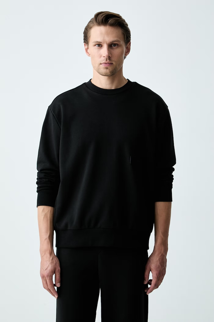 BOSS Green hanorac pentru bărbați, cu bumbac SW_Crewneck