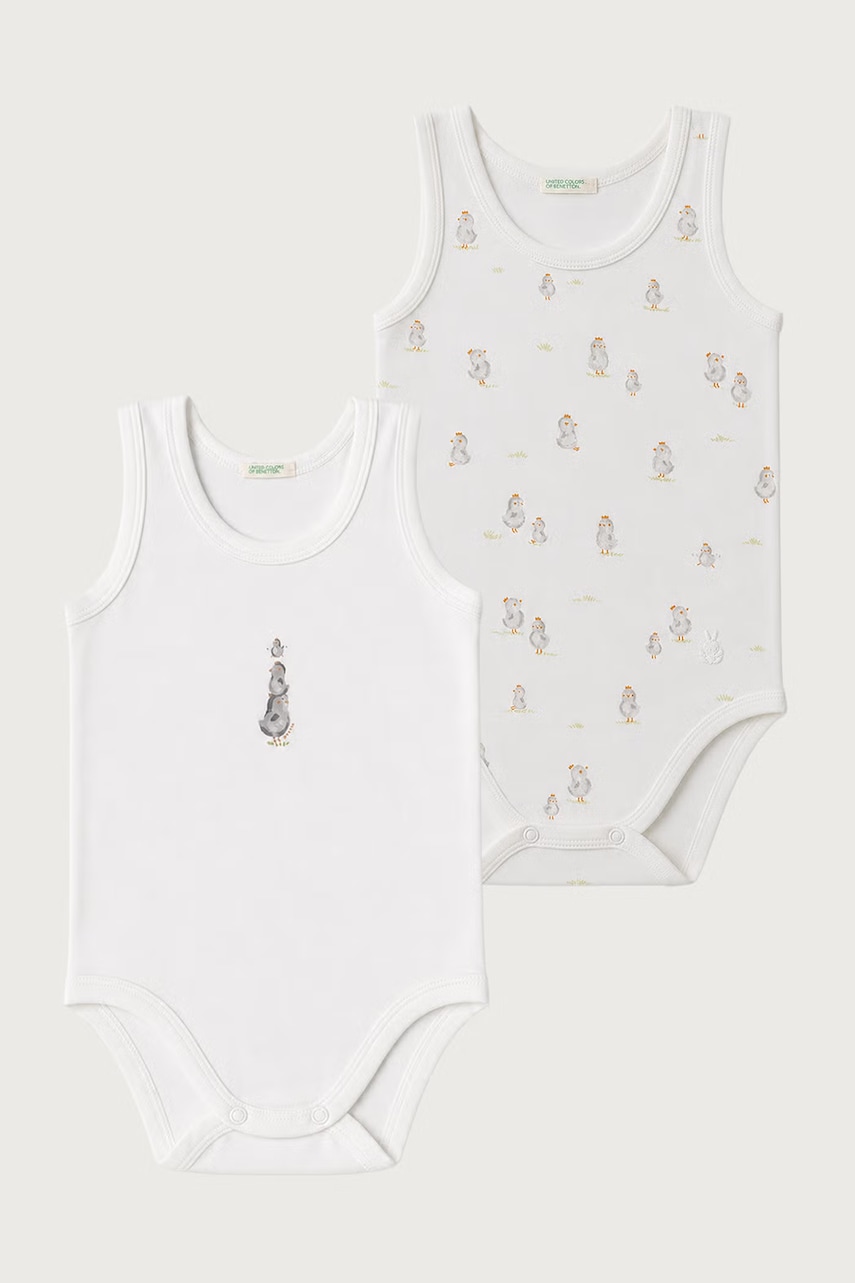 United Colors of Benetton  body detské bavlnené s elastanom 2-pak