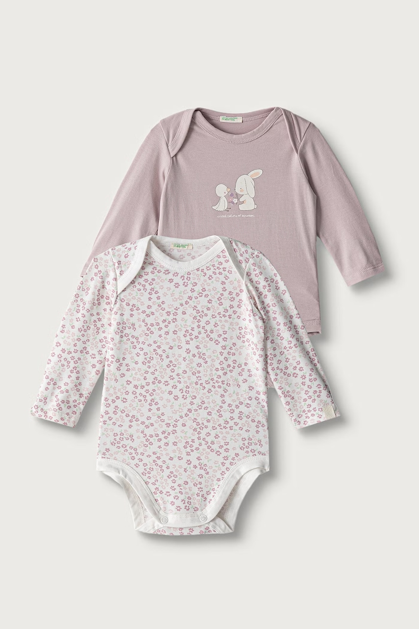 United Colors of Benetton body za djecu od pamuka s elastanom 2-pack